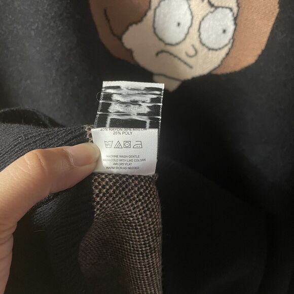 Daylight Curfew Collector Black Adult Swim Rick & Morty Knit Sweater Sz XL NWOT - Picture 10 of 13